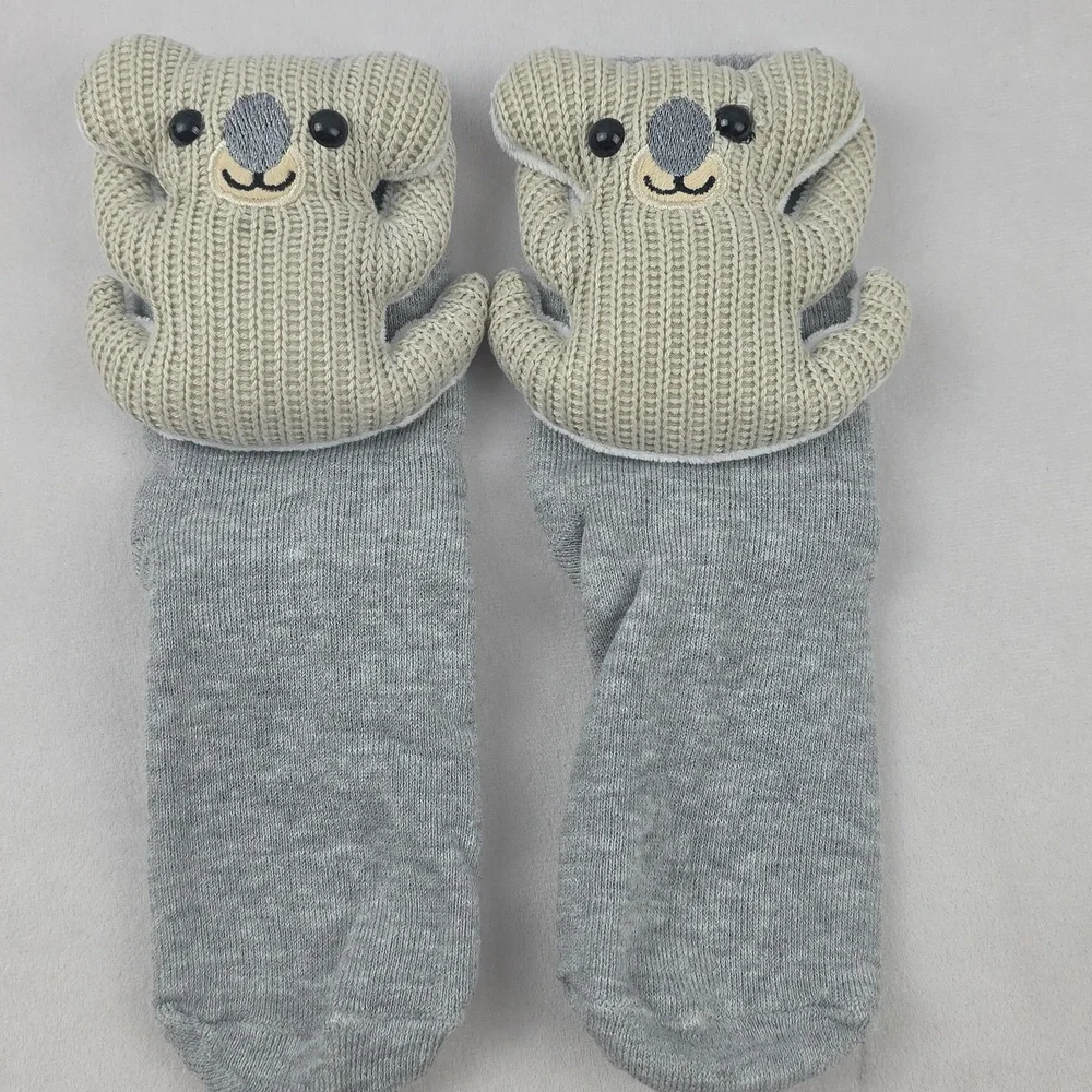 Adorable 3D Knit Koala‎ Socks One Size Womens Or Older Kids V26